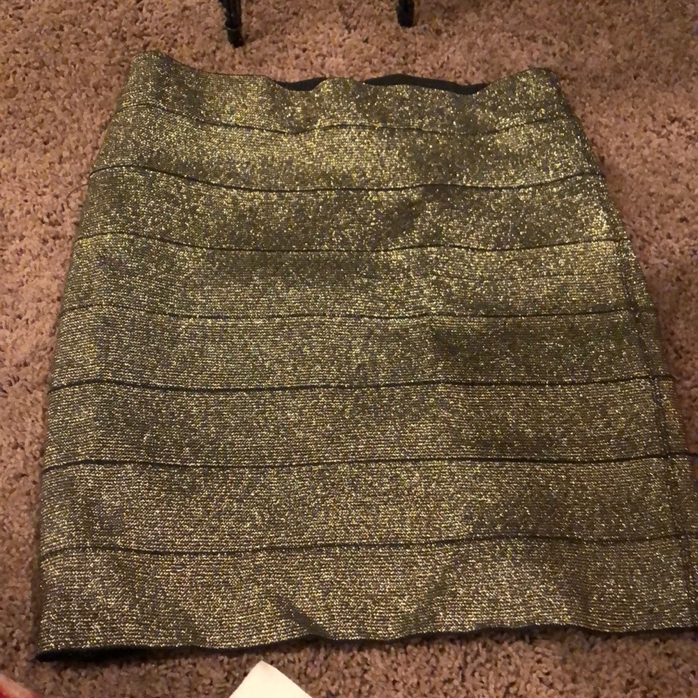 Metallic bandage skirt. Very flattering.